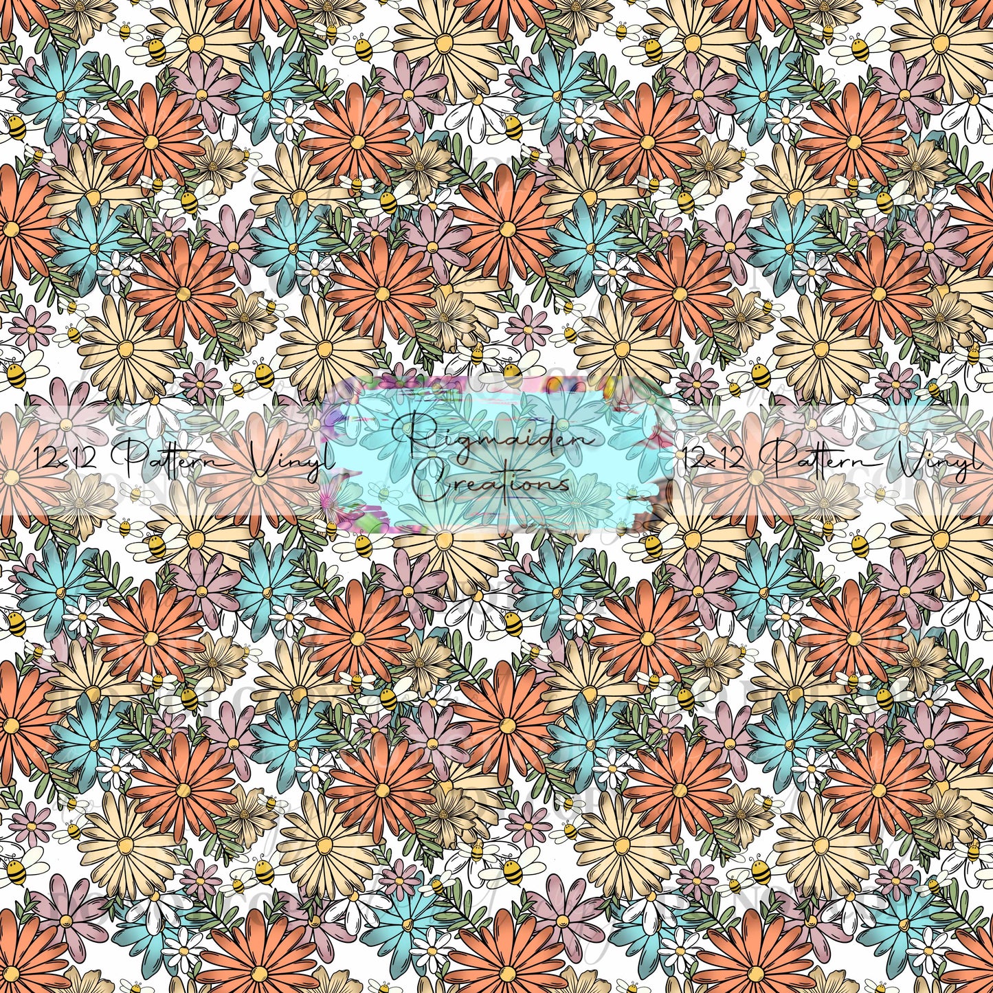 Cerra's Floral with Bees Vinyl