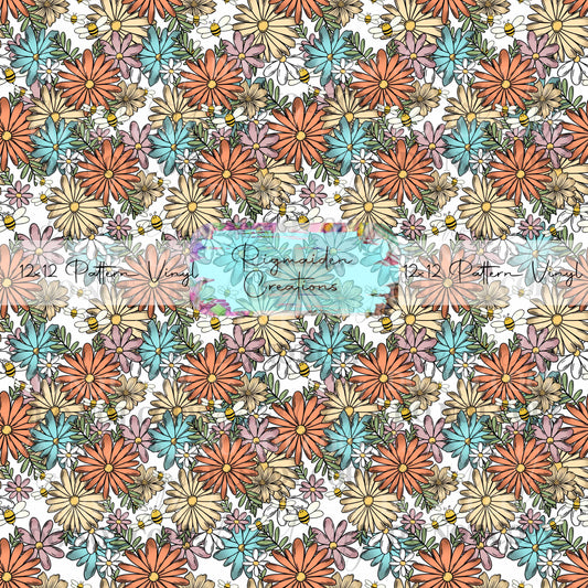 Cerra's Floral with Bees Vinyl