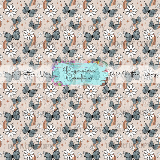 Muted Rainbow Butterflies Vinyl