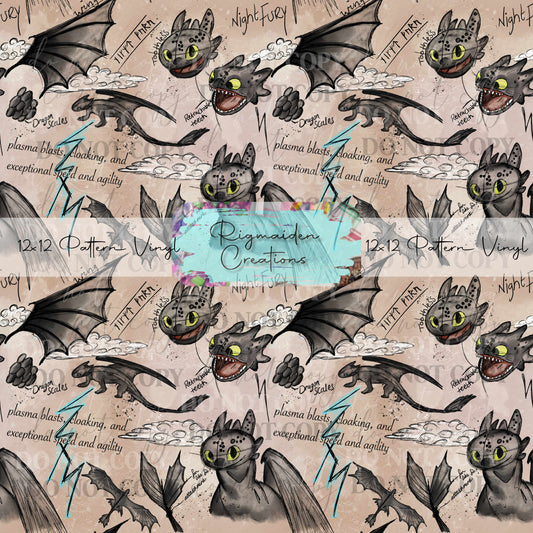 No Teeth Dragon Sketch Vinyl