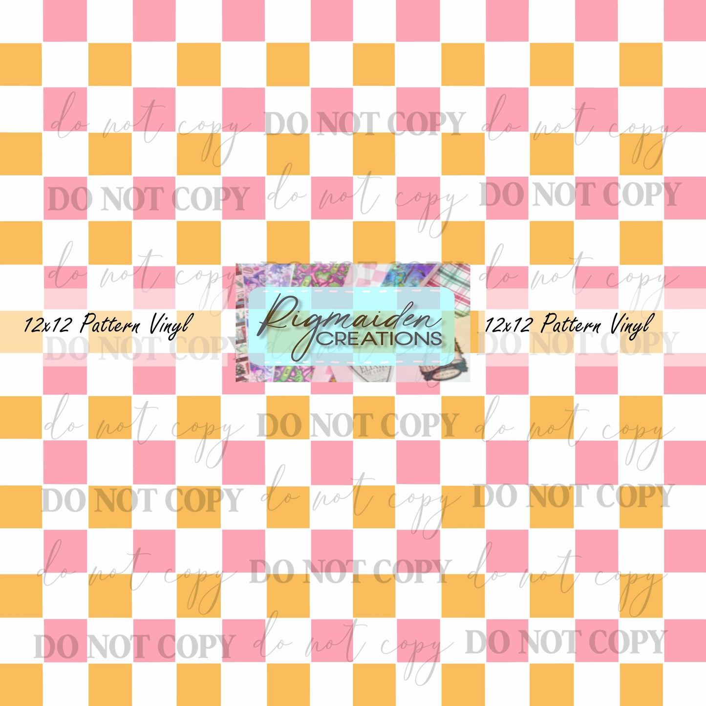 Pink and Orange Checkered Vinyl