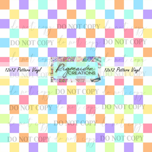 Colorful Pastel Checkered Vinyl