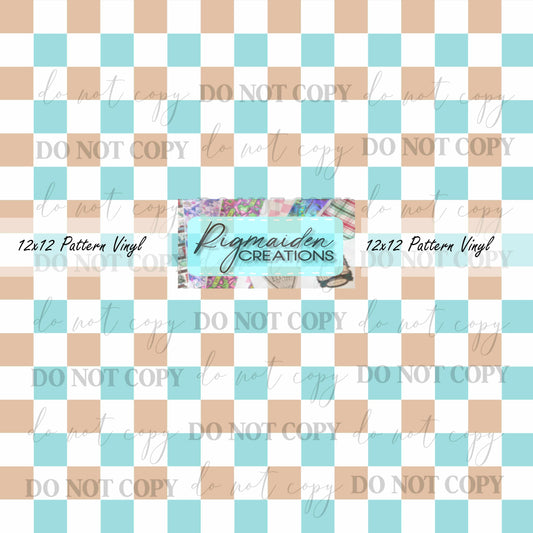 Beach Theme Checkered Vinyl