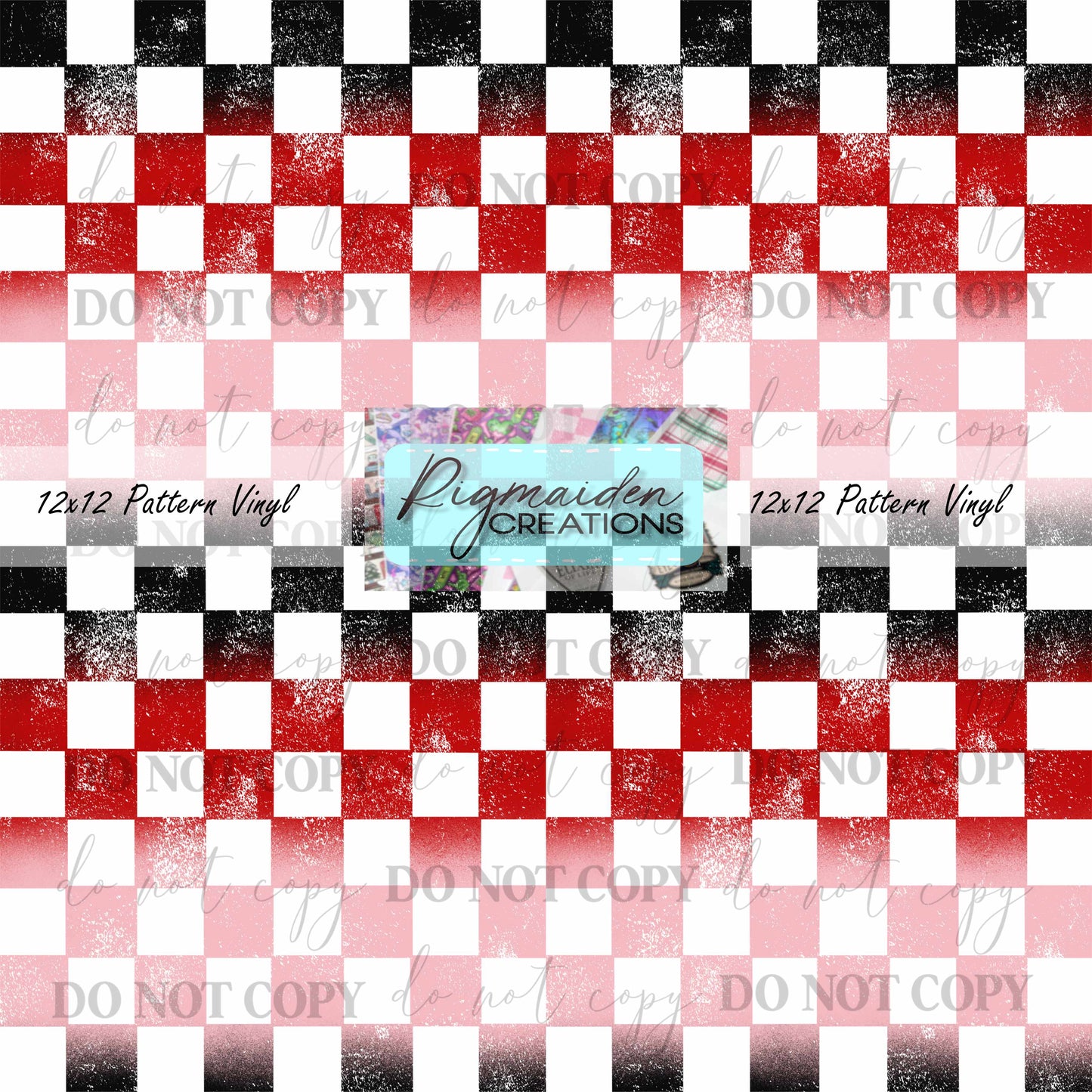 Ombre Valentine Grunge Checkered Vinyl