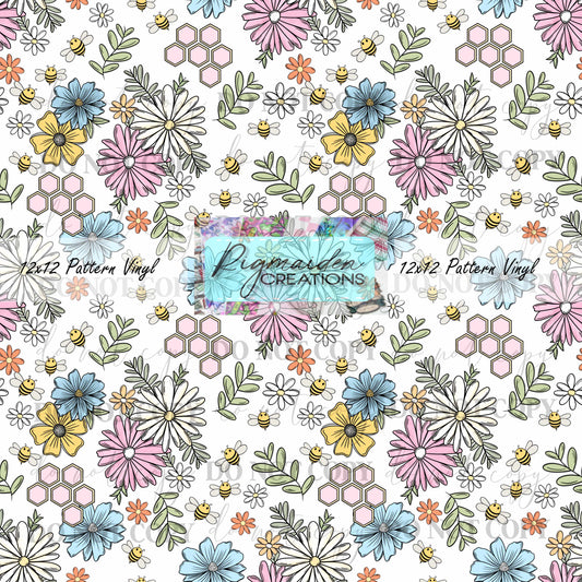 Cute Flowers and Bees Vinyl