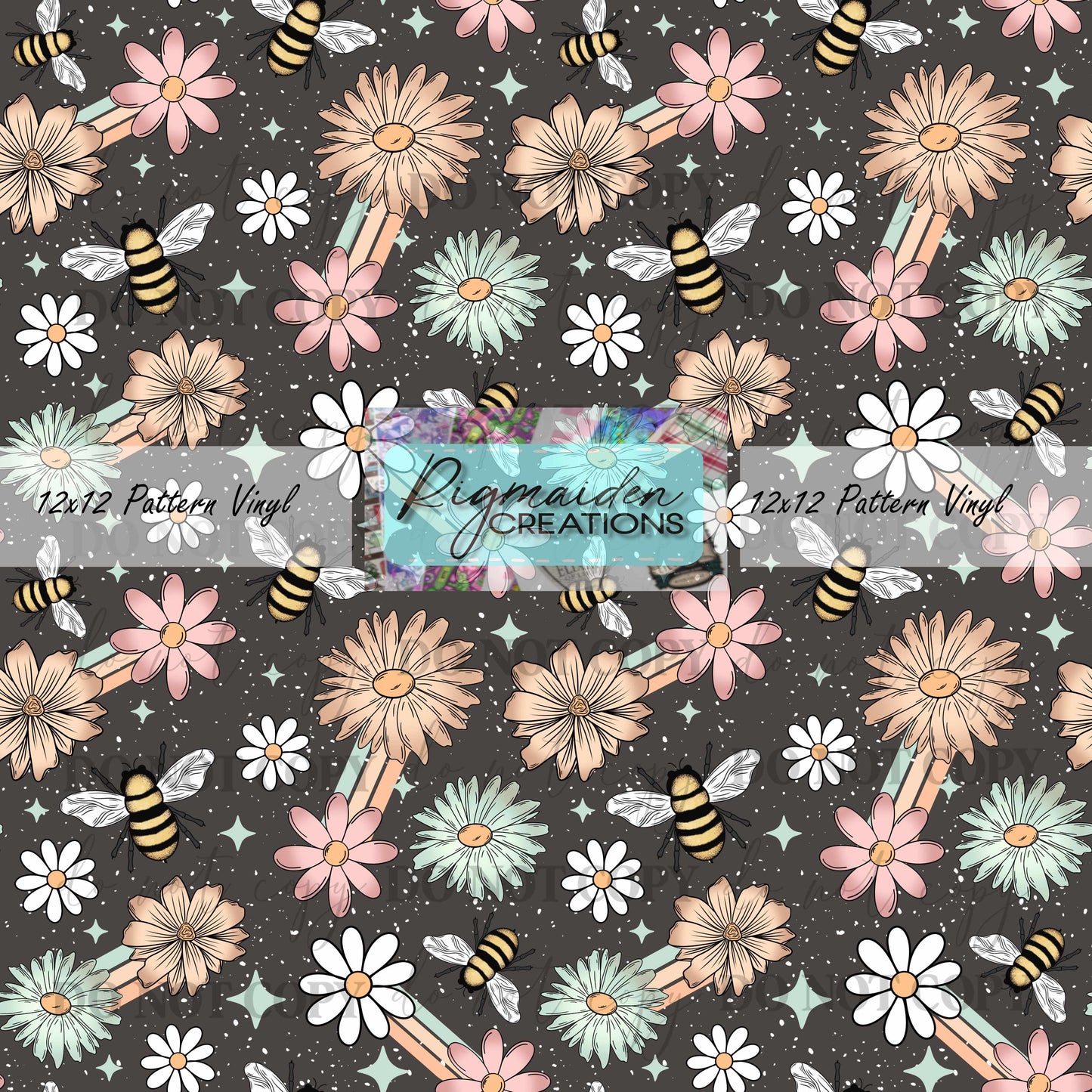 Dark Bees and Floral Vinyl