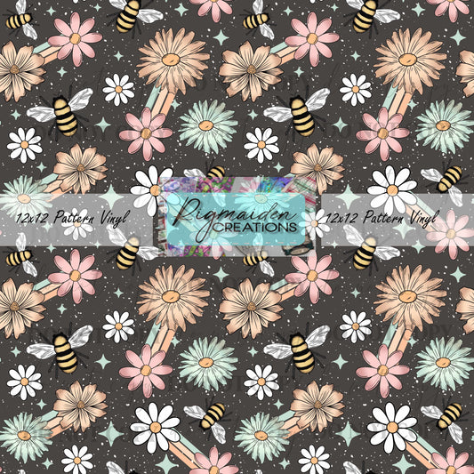 Dark Bees and Floral Vinyl