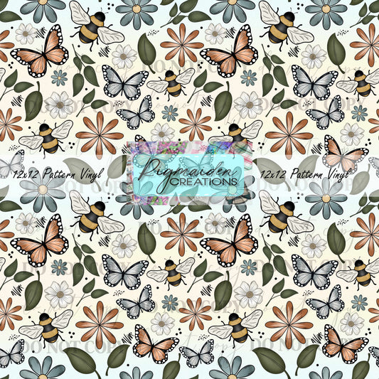 Ombre Butterflies and Floral Vinyl