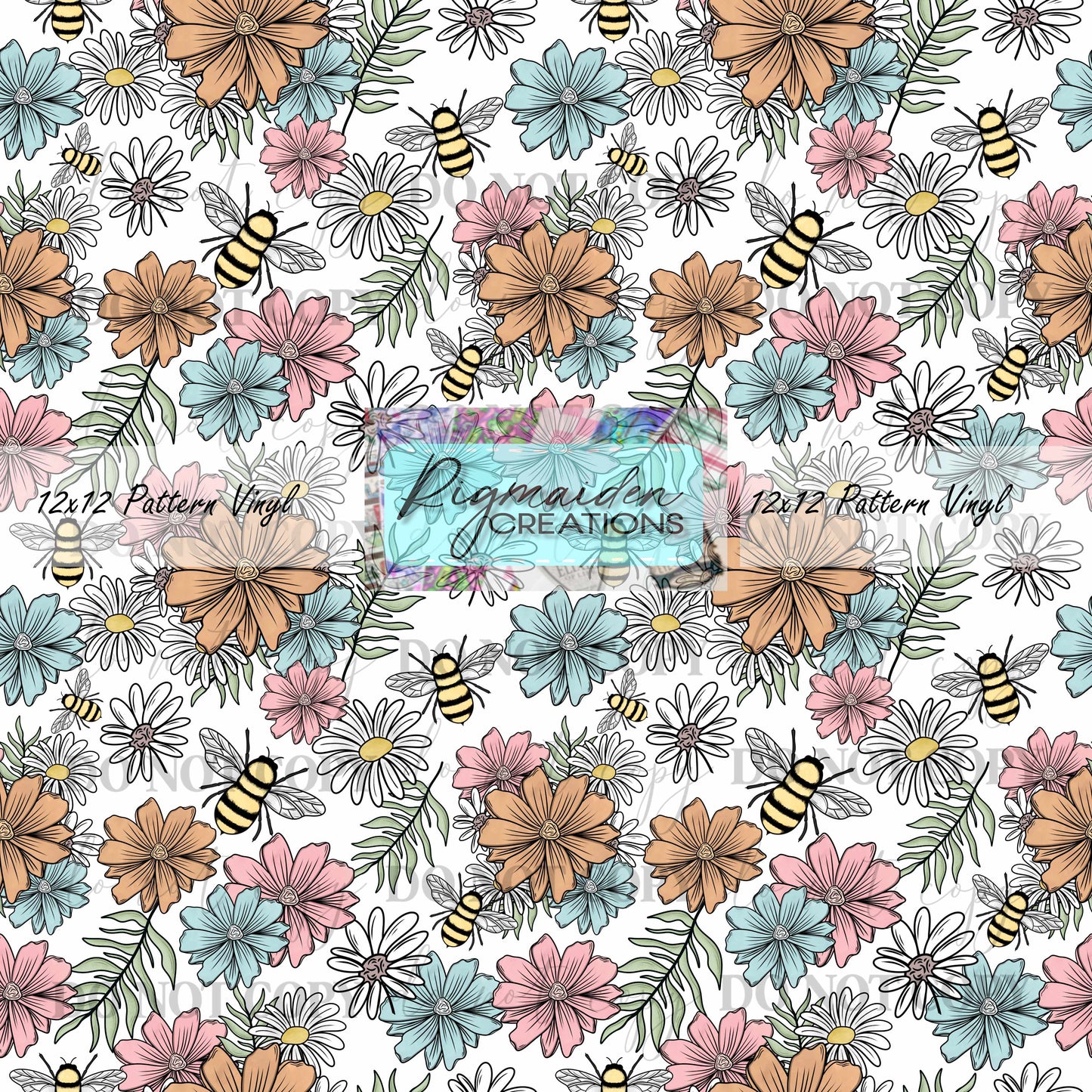 Cute Flowers and Bees 2 Vinyl