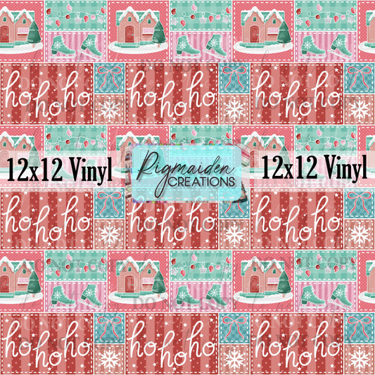 Pastel Christmas Quilt Vinyl