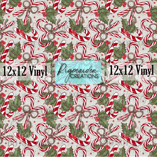 Candy Canes and Mistletoe Vinyl
