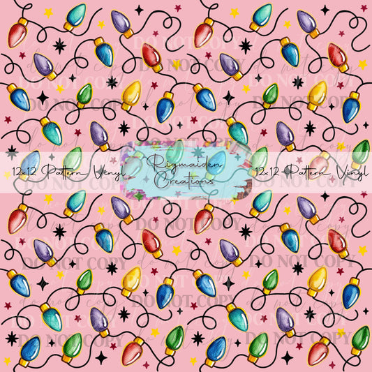 Pink Christmas Lights Vinyl