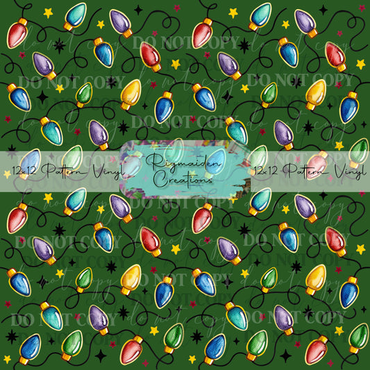 Green Christmas Lights Vinyl