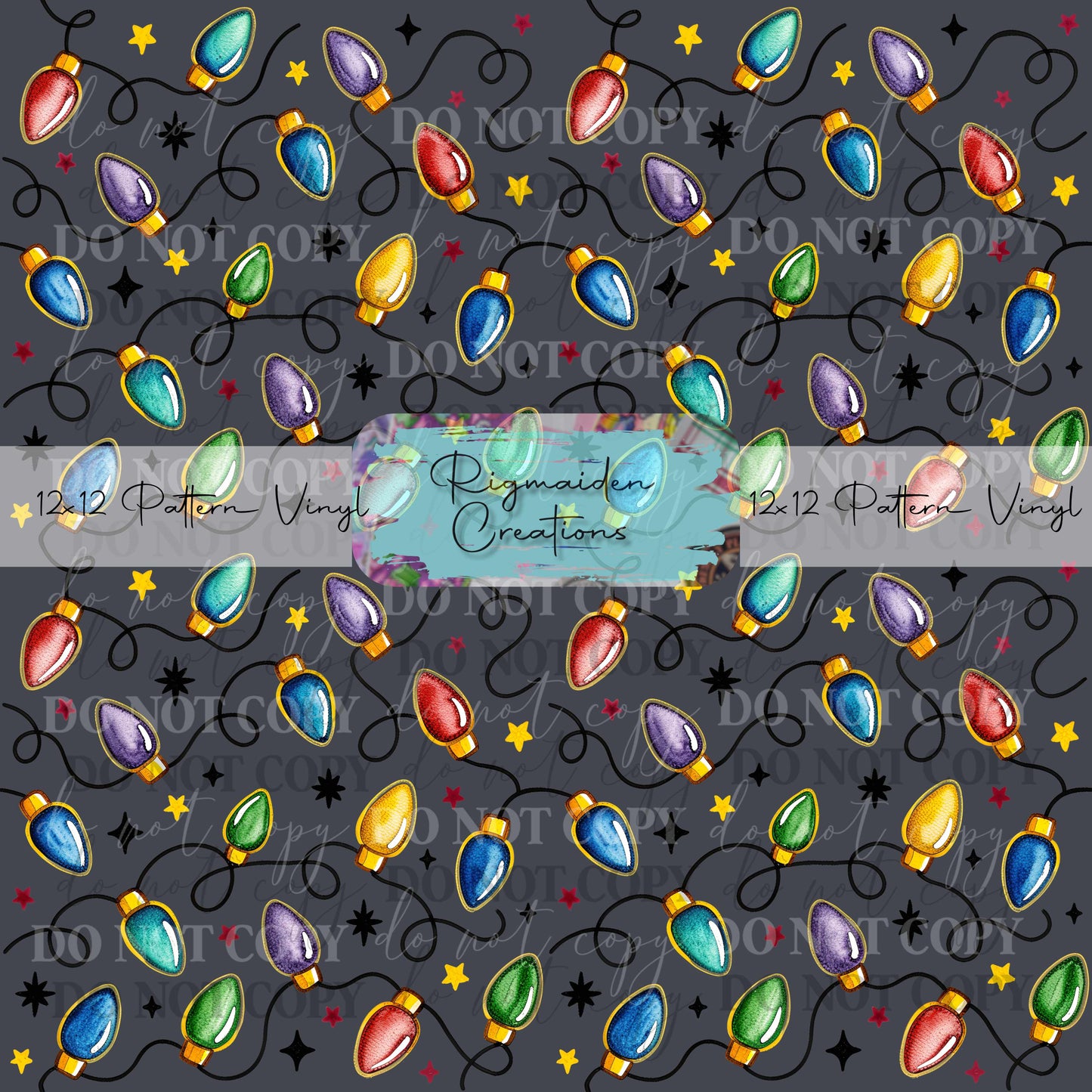 Grey Christmas Lights Vinyl