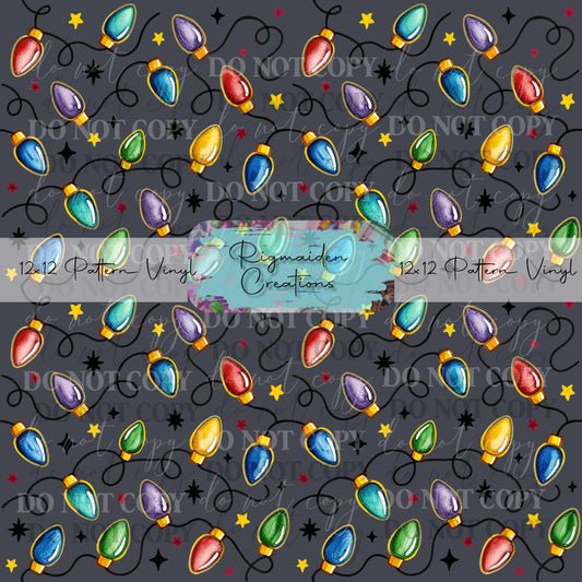 Grey Christmas Lights Vinyl