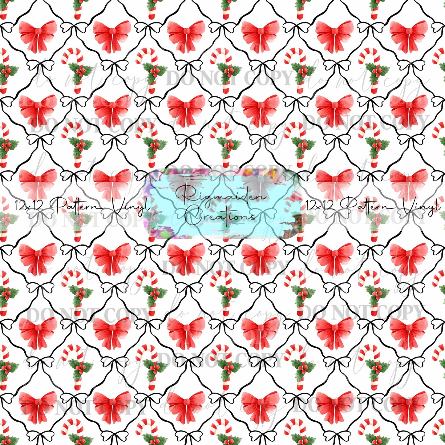 Coquette Bows and Candy Cane Vinyl