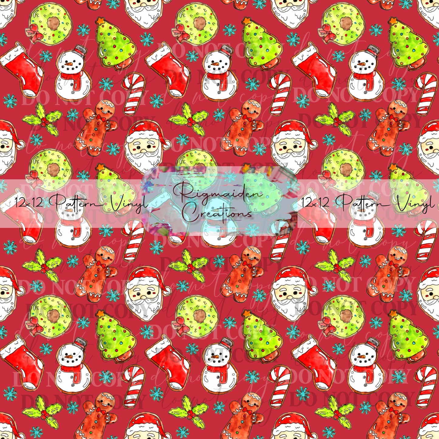 Green and Red Christmas Cookies (Red) Vinyl