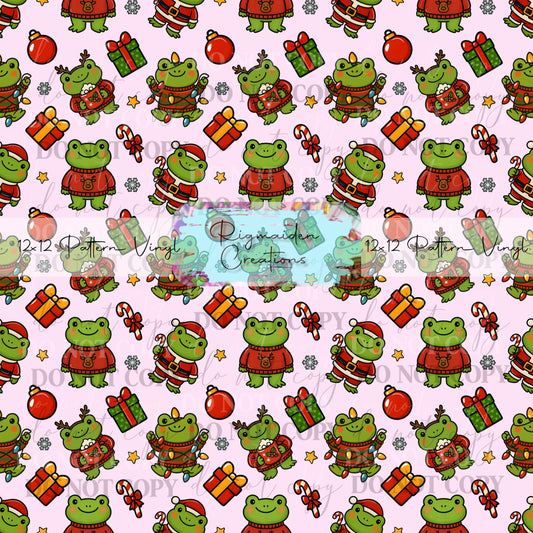 Froggy Christmas Pink Vinyl