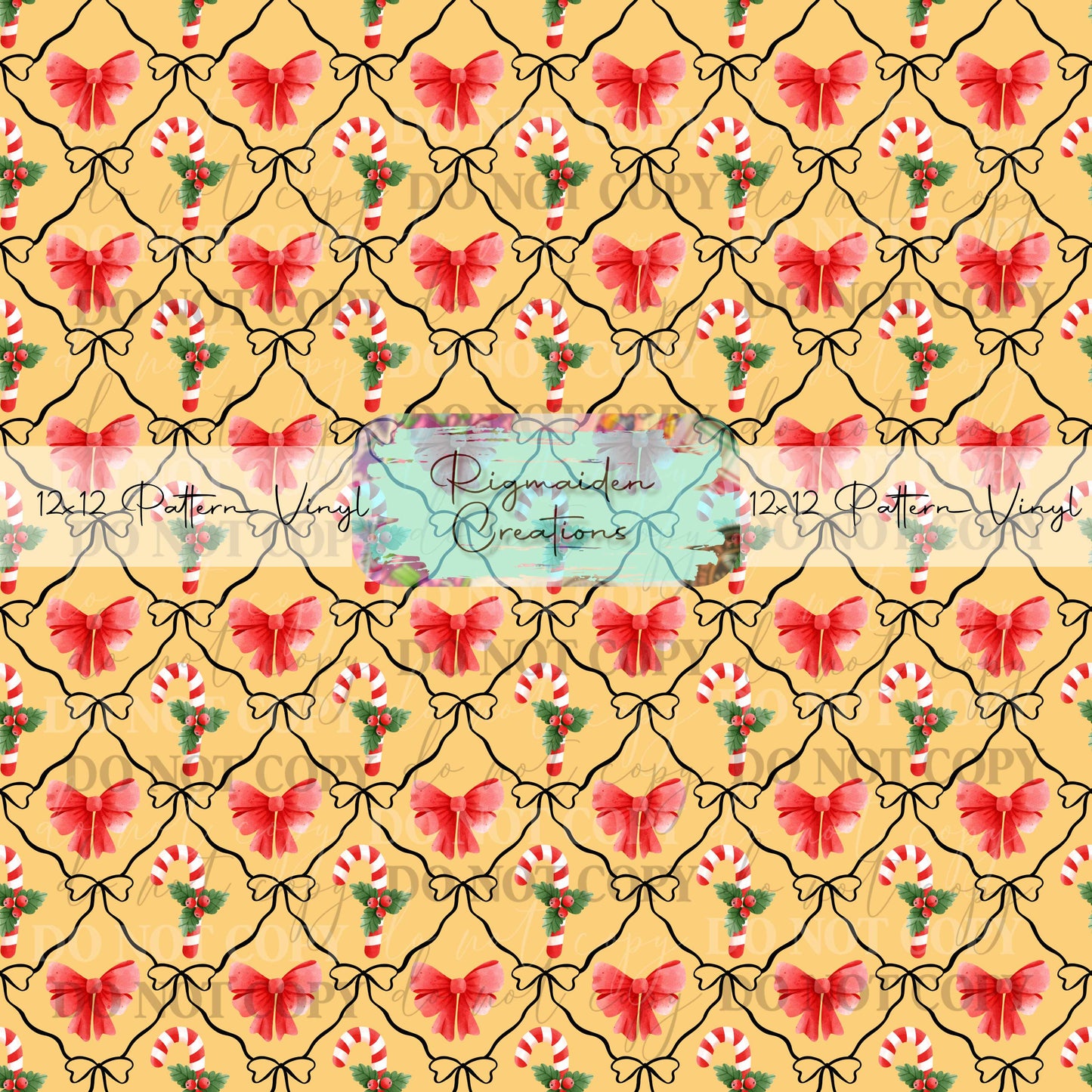 Orange Coquette Candy Cane Vinyl