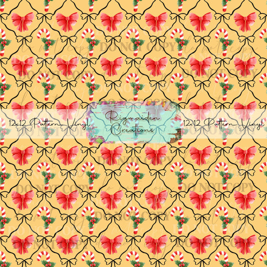 Orange Coquette Candy Cane Vinyl