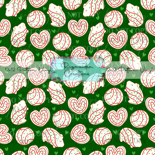 Christmas Cake Conchas Green Vinyl