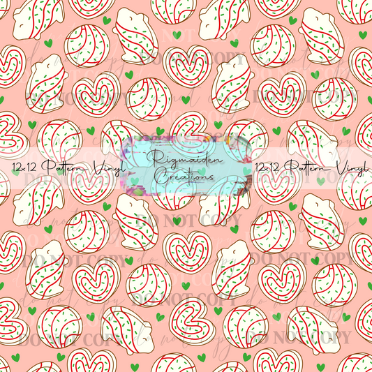 Christmas Cake Conchas Pink Vinyl