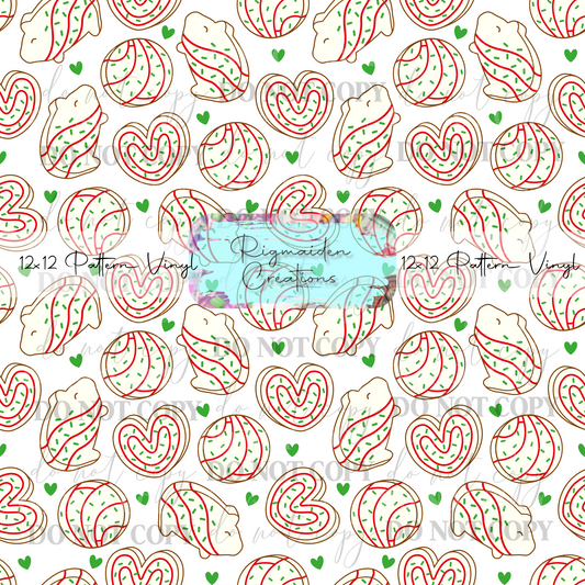 Christmas Cake Conchas White Vinyl