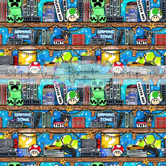 Gamer Bookshelf Bright Blue Vinyl