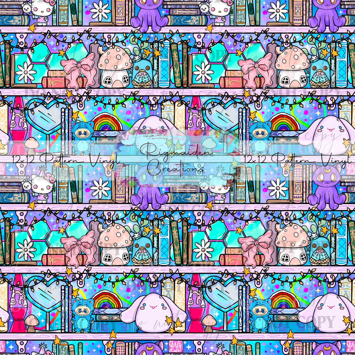 Girly Bookshelf Bright Vinyl