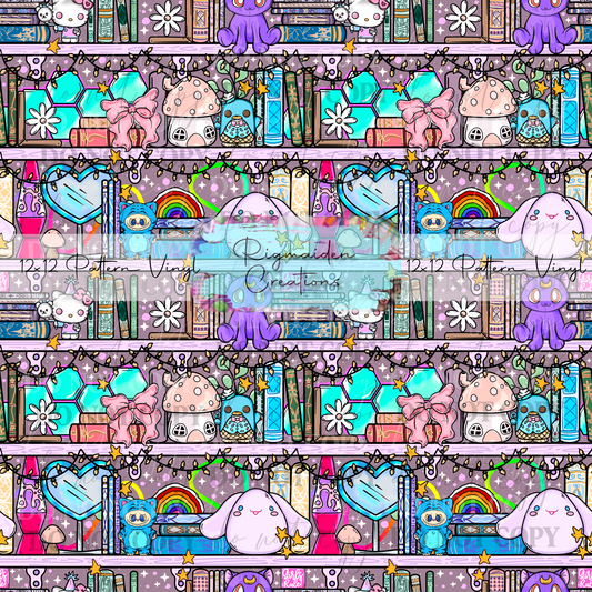 Girly Bookshelf Mauve Vinyl