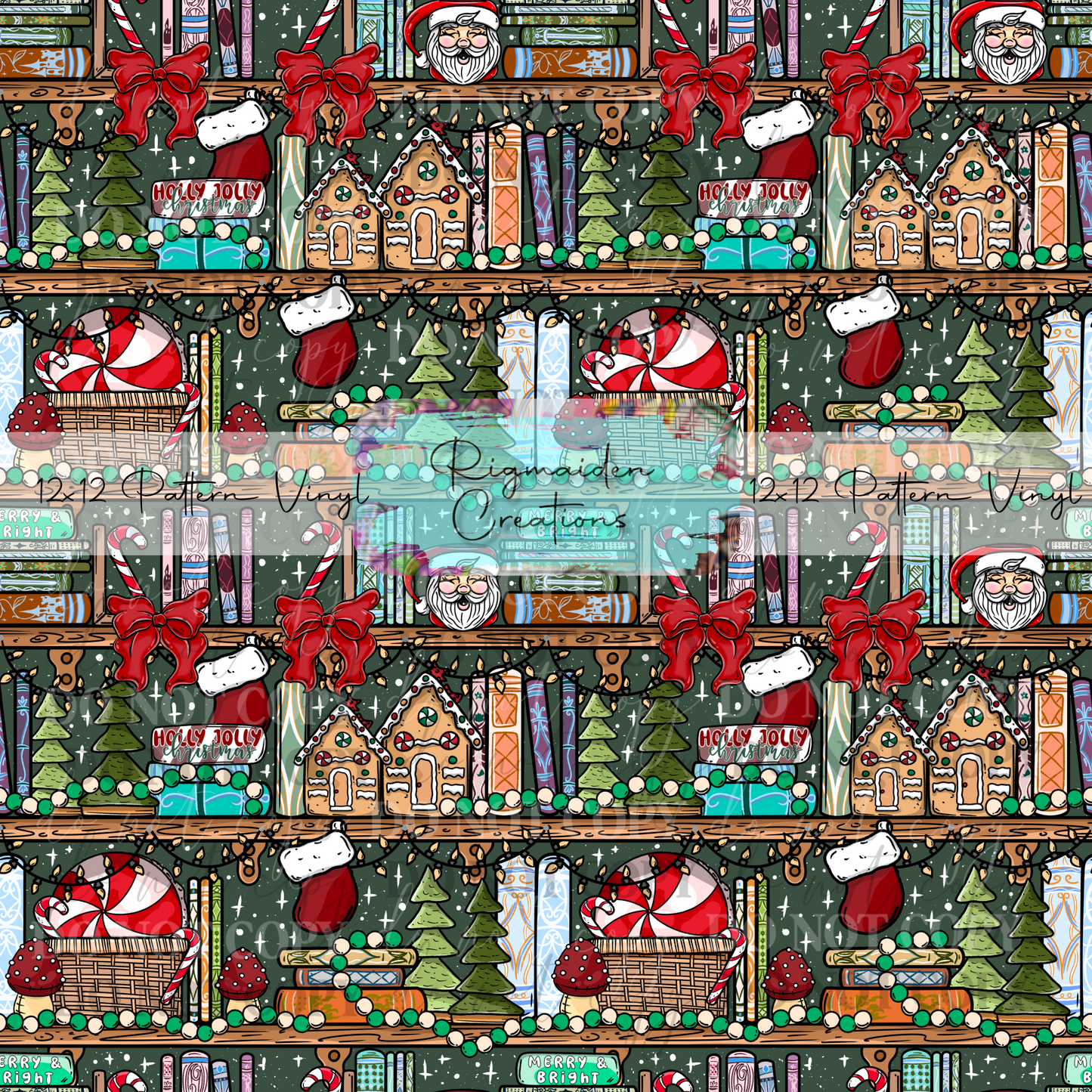 Christmas Bookshelf Green Vinyl