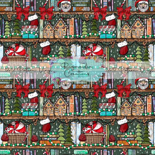 Christmas Bookshelf Green Vinyl