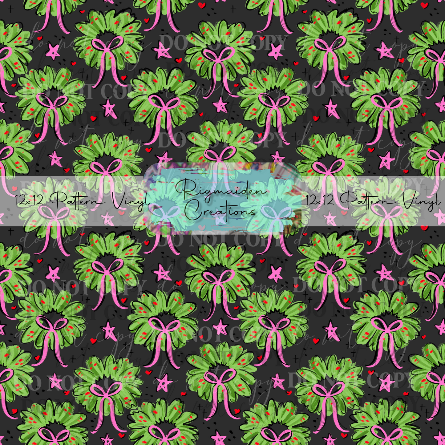 Wreath Doodles Grey Vinyl