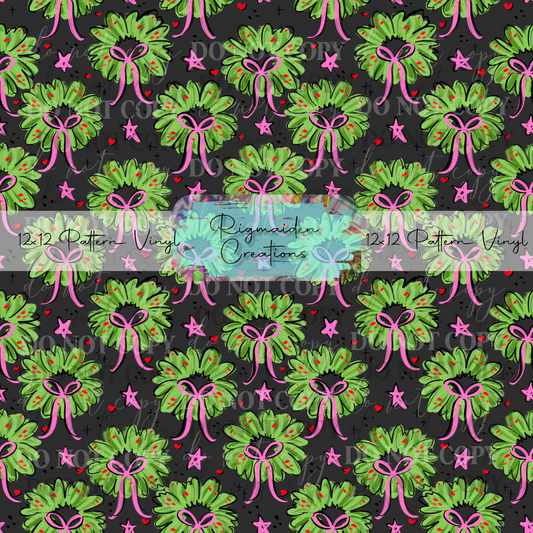 Wreath Doodles Grey Vinyl