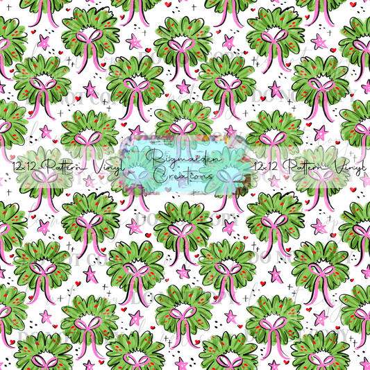 Wreath Doodles White Vinyl