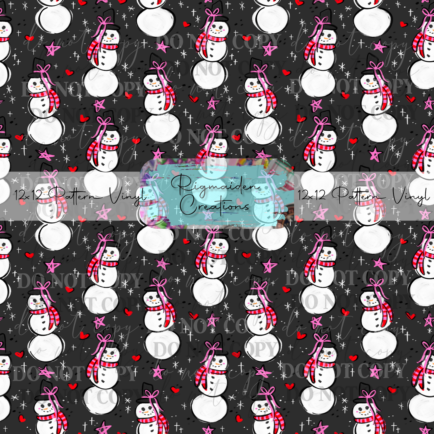 Snowman Doodles Grey Vinyl