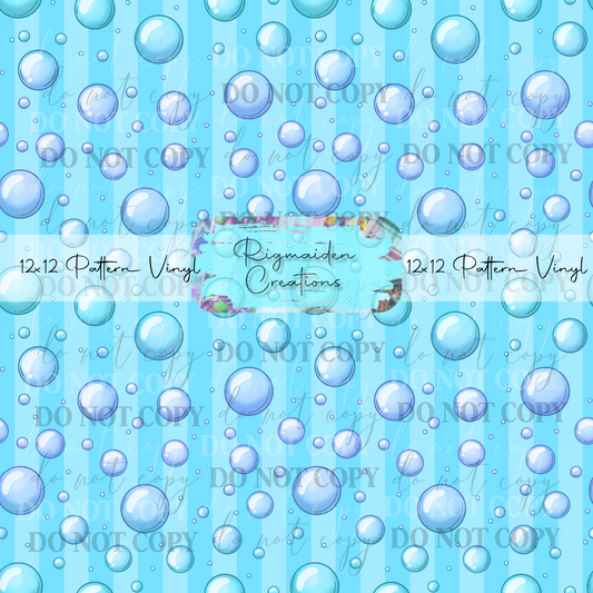 Blue Bubble Stripes Vinyl