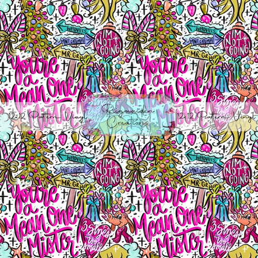 Girly Mean Green Guy Sketch Doodles Vinyl