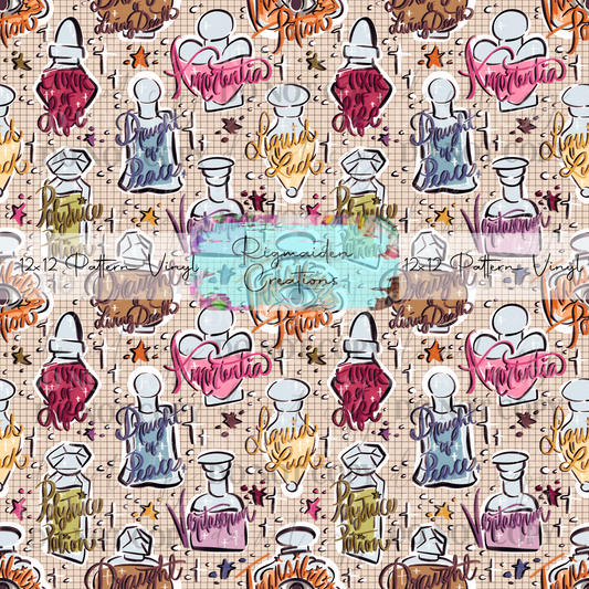 Wizard Potion Sketch Doodles Vinyl