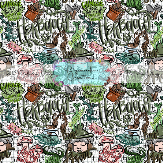 Herbology Wizard Sketch Doodles Vinyl