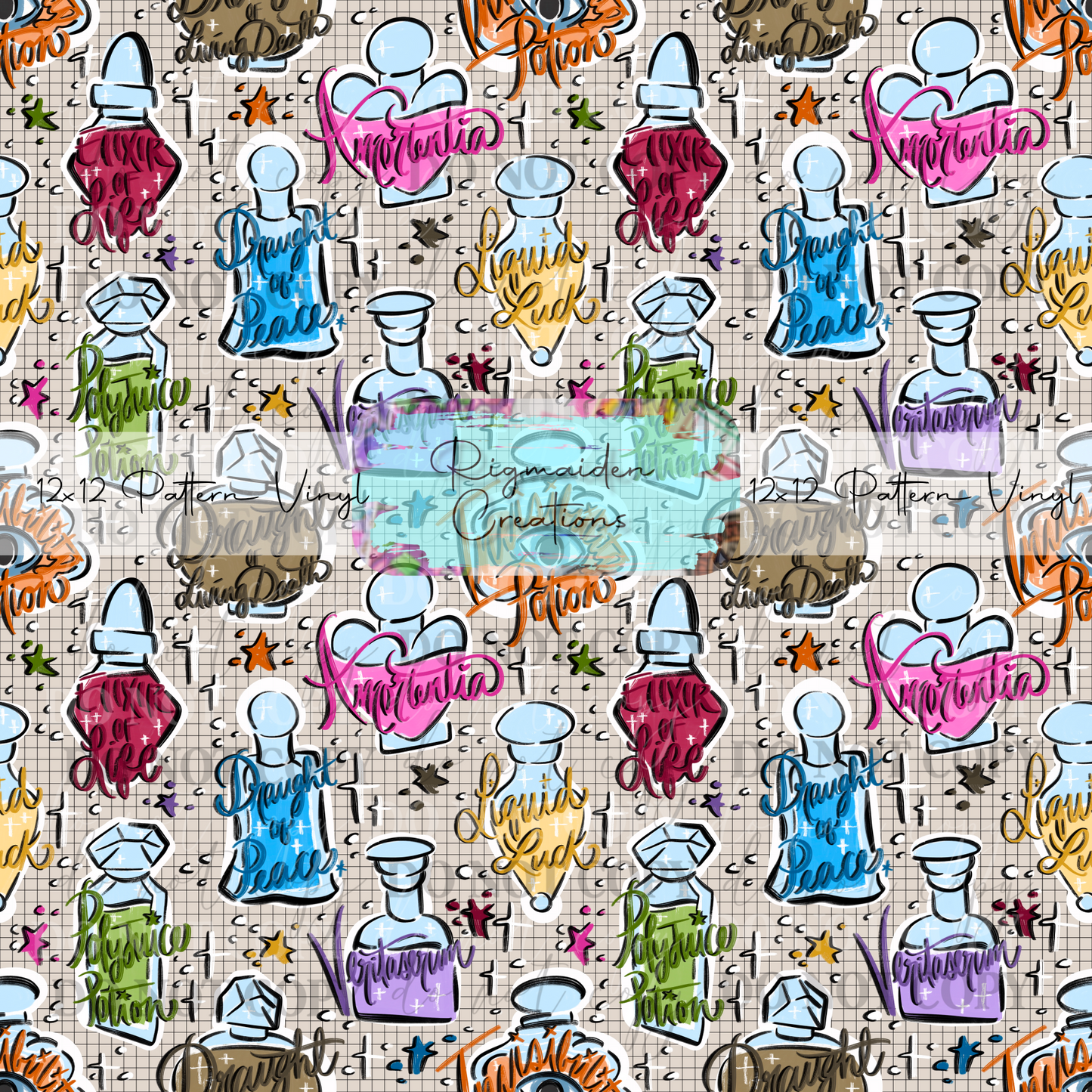 HP Potion Sketch Doodles Vinyl