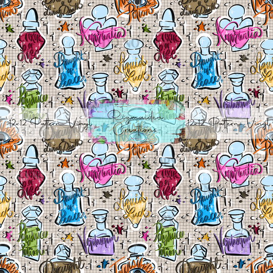 HP Potion Sketch Doodles Vinyl