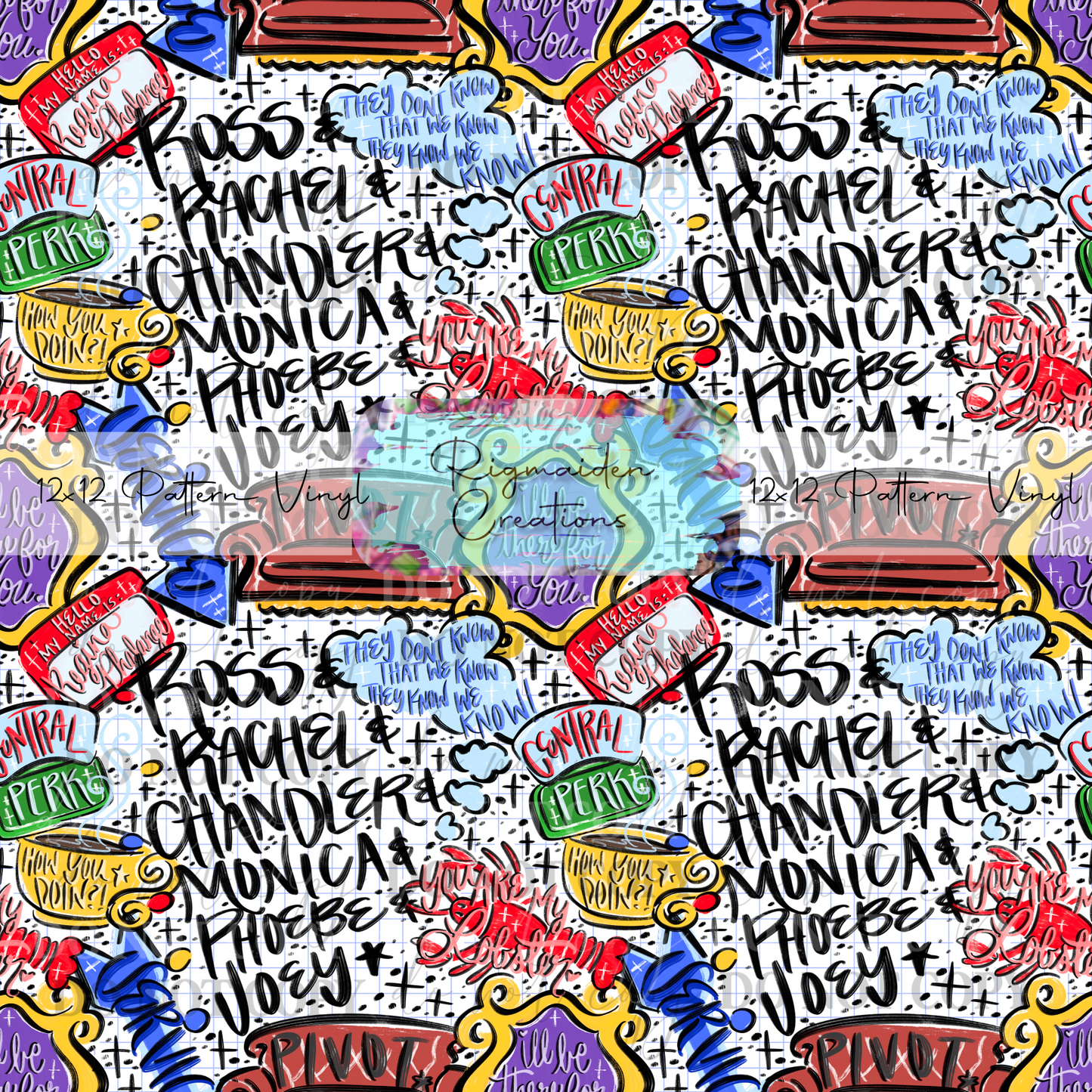 Friends Sketch Doodles Vinyl