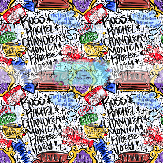 Friends Sketch Doodles Vinyl