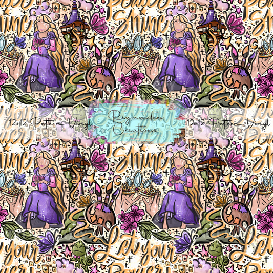 Rapunzel Sketch Doodles Vinyl
