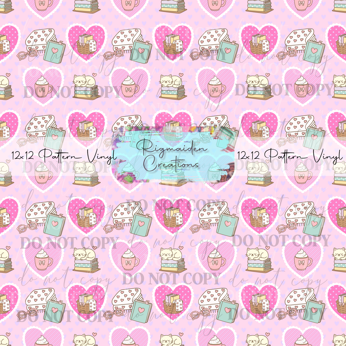 Thomas Rigmaiden Cozy Pink Books and Coffee Vinyl – Rigmaiden Creations