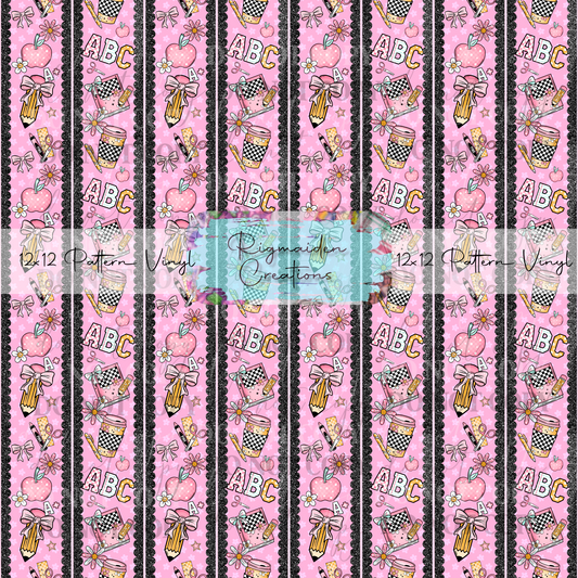 Pink Composition School Ribbon Vinyl