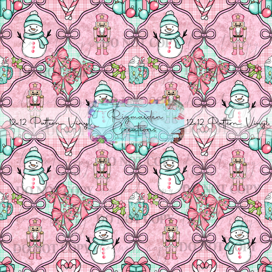 Pink and Mint Coquette Christmas Vinyl