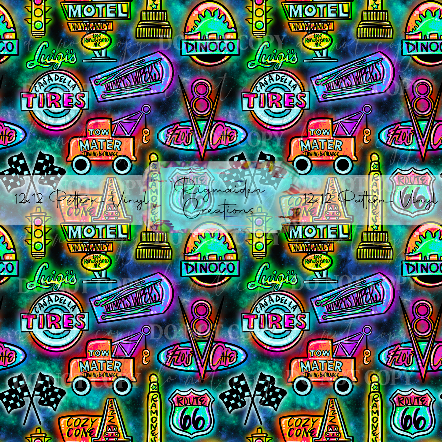 Cars Neon Signs Dark Vinyl