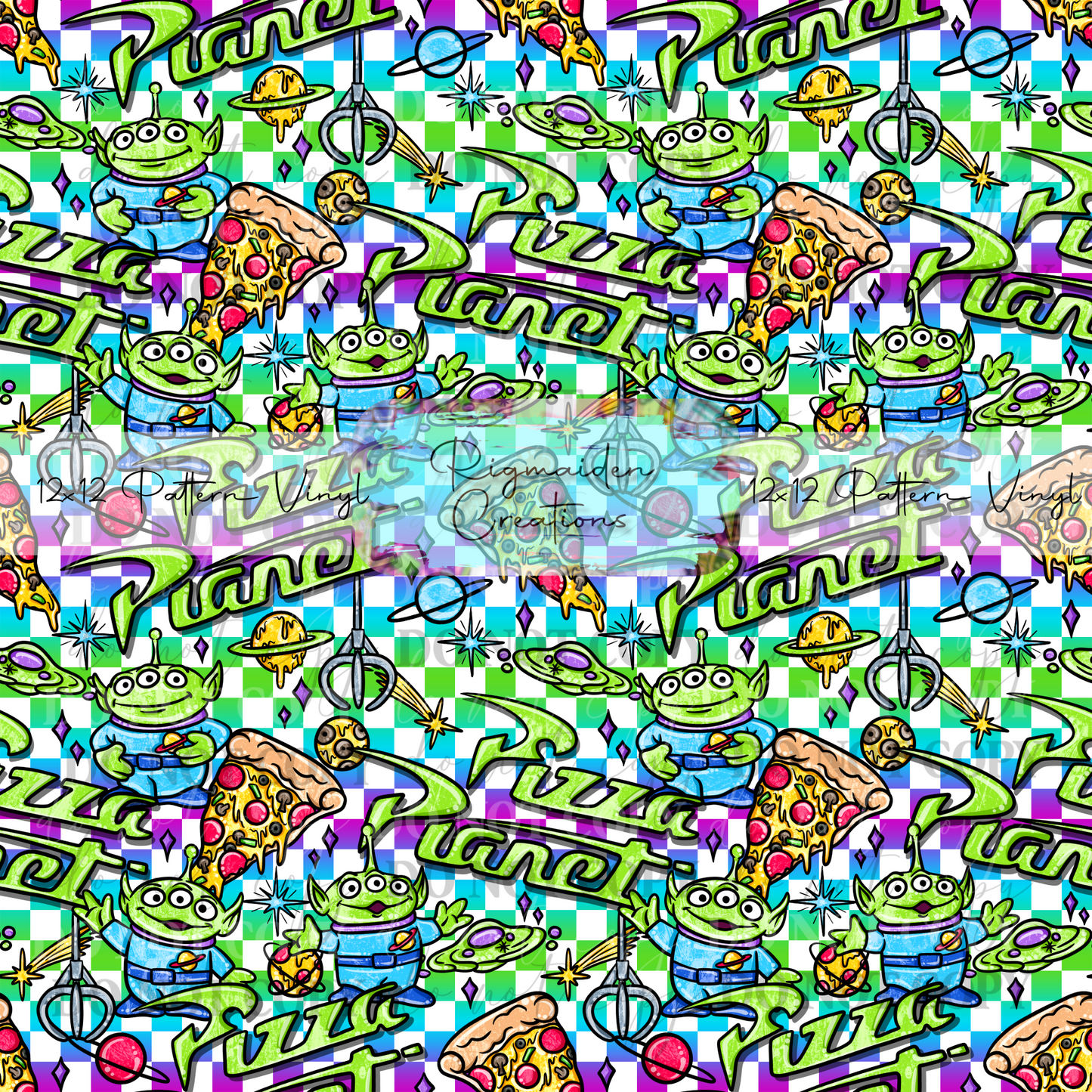 Pizza Planet Checkers Vinyl